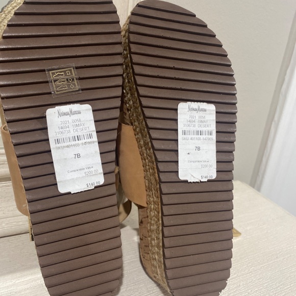 SCHUTZ- Monicca Desert Nude Suede Cork with Tassel Platform Sandal - Picture 3 of 6